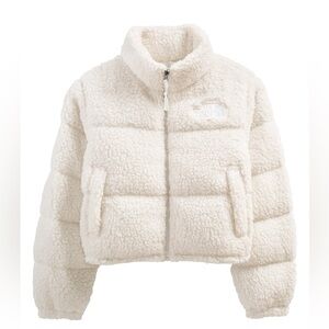 The North Face High Pile Nuptse Jacket in Gardenia White